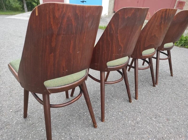 Retro židle TON 514 – 4 ks k renovaci