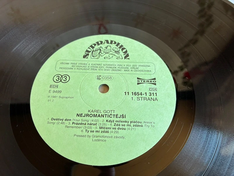 LP Karel Gott – Nejromantičtější