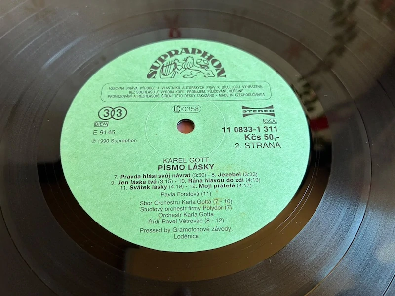 LP Karel Gott – Písmo lásky