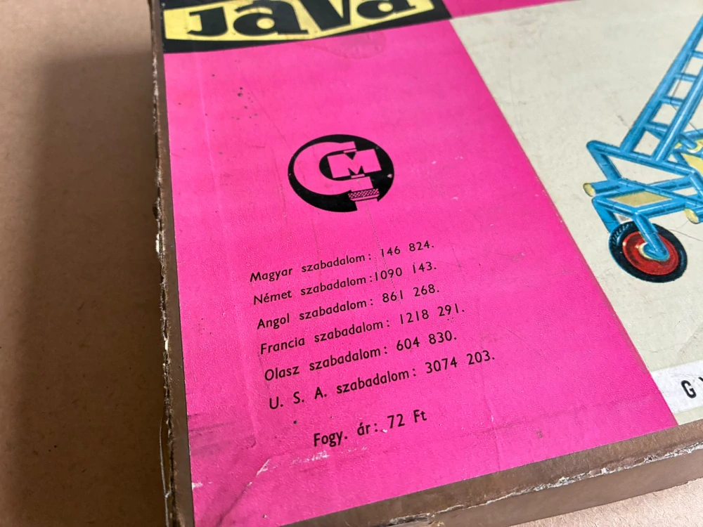 Retro stavebnice JAVA nálezový stav