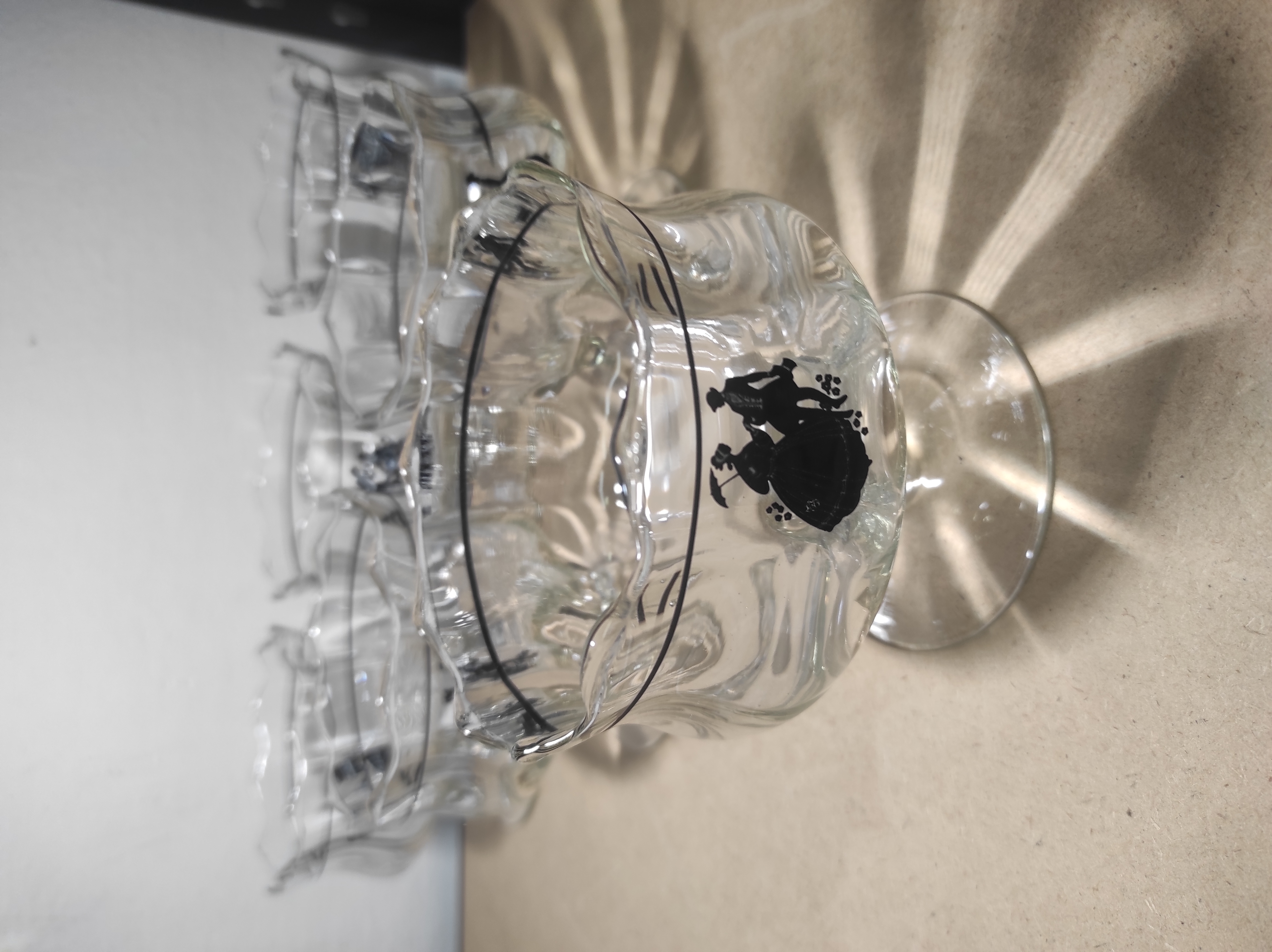 Retro skleněné poháry Rokoko 