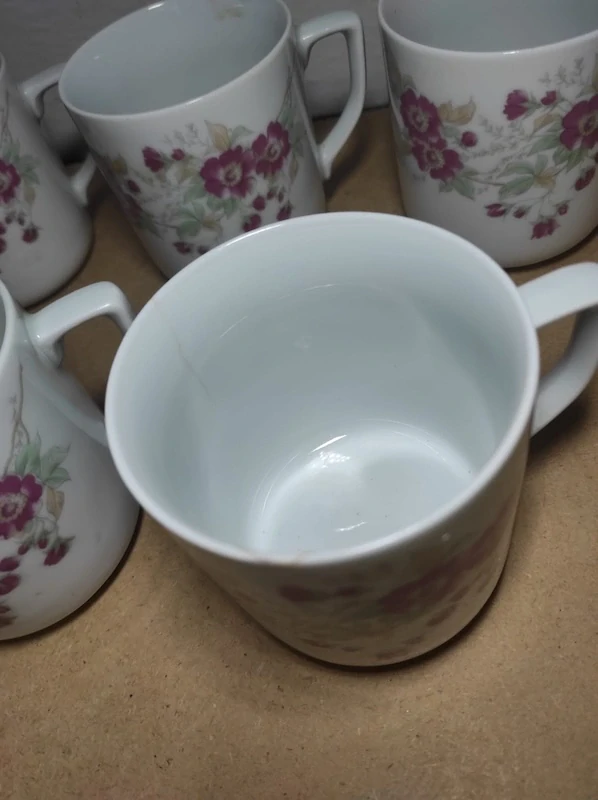 Retro hrníčky dekor květy DUX 