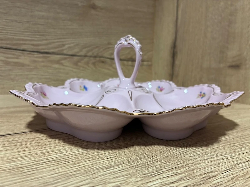 Porcelánová trojdílná miska Kabaret – růžový porcelán Chodov