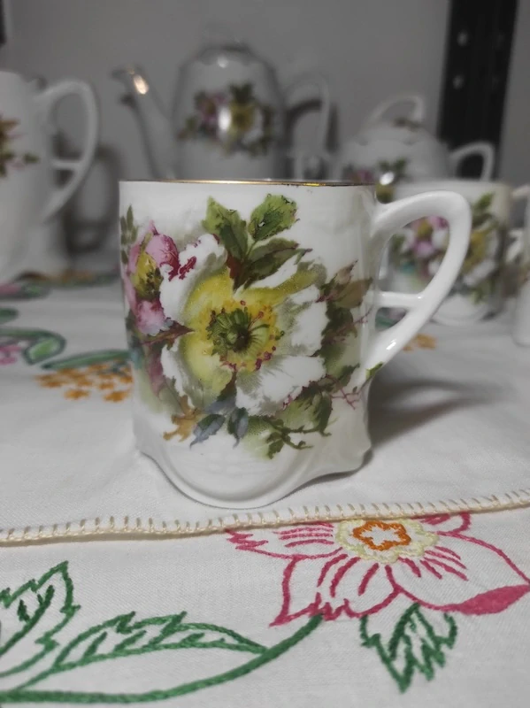 Starožitný porcelánový kávový servis 