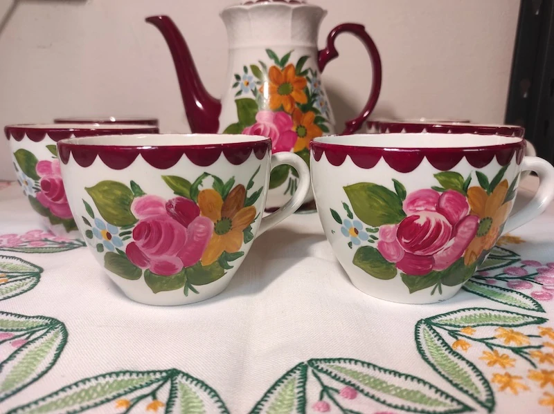 Čajový malovaný servis Ditmar Urbach 