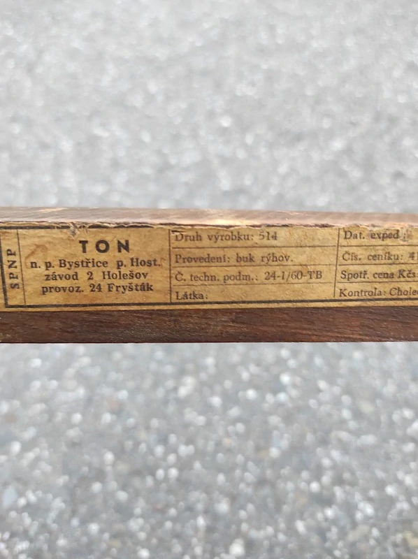 Retro židle TON 514 – 4 ks k renovaci