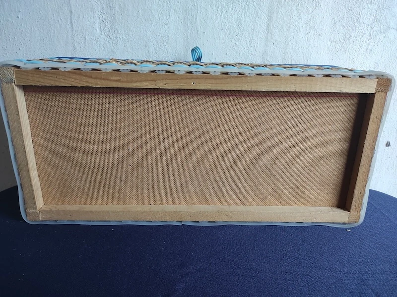 Retro proutěný košík na šití 