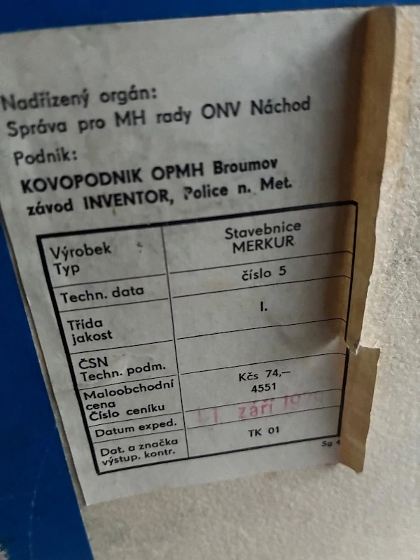Retro stavebnice MERKUR 5 – ČSSR (2 patra)