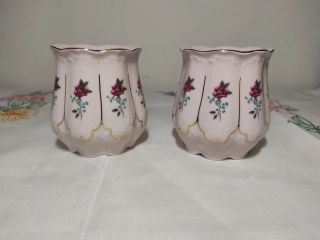 2x hrnky - růžový porcelán 