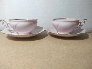 Růžový porcelán H&C – Šálek a podšálek