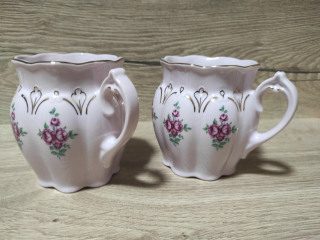 2x hrníček růžový porcelán 