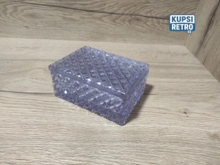 Stará skleněná fialová dóza 